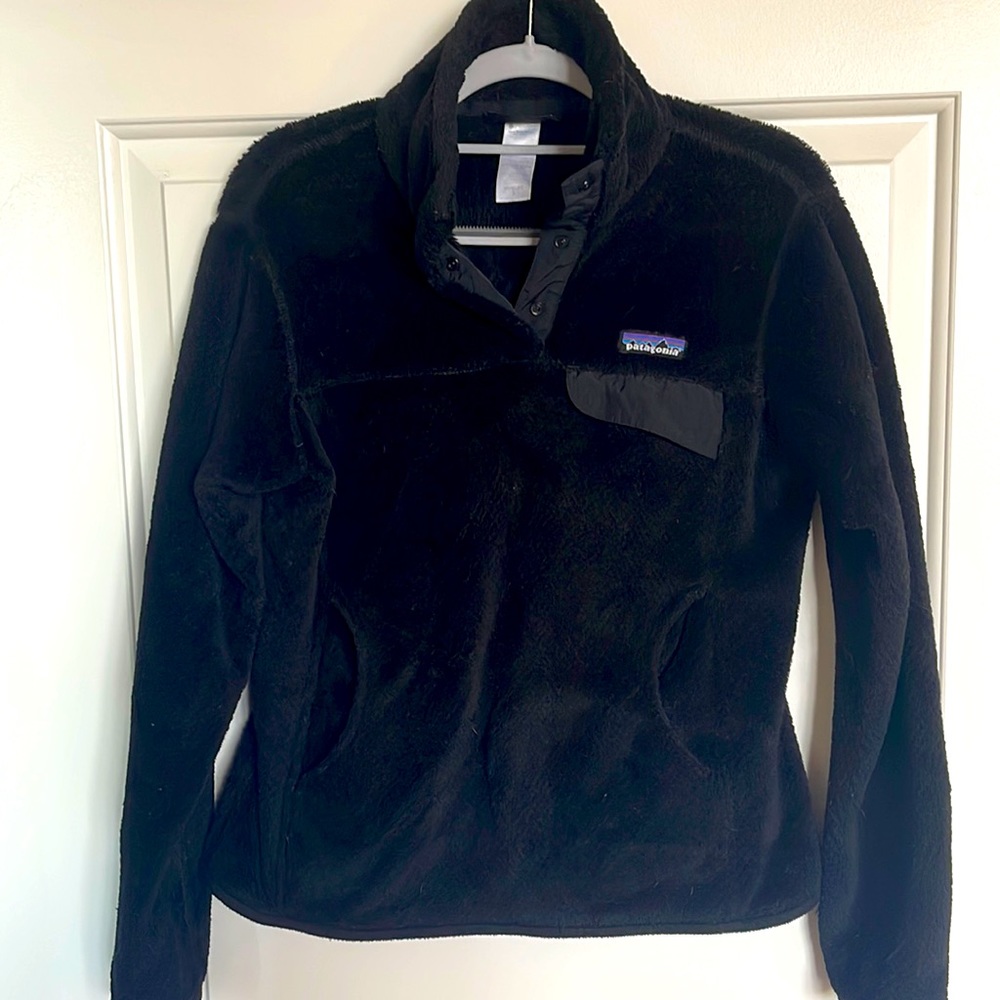 Black Patagonia Fleece Button Neck Pullover - Picture 2 of 4